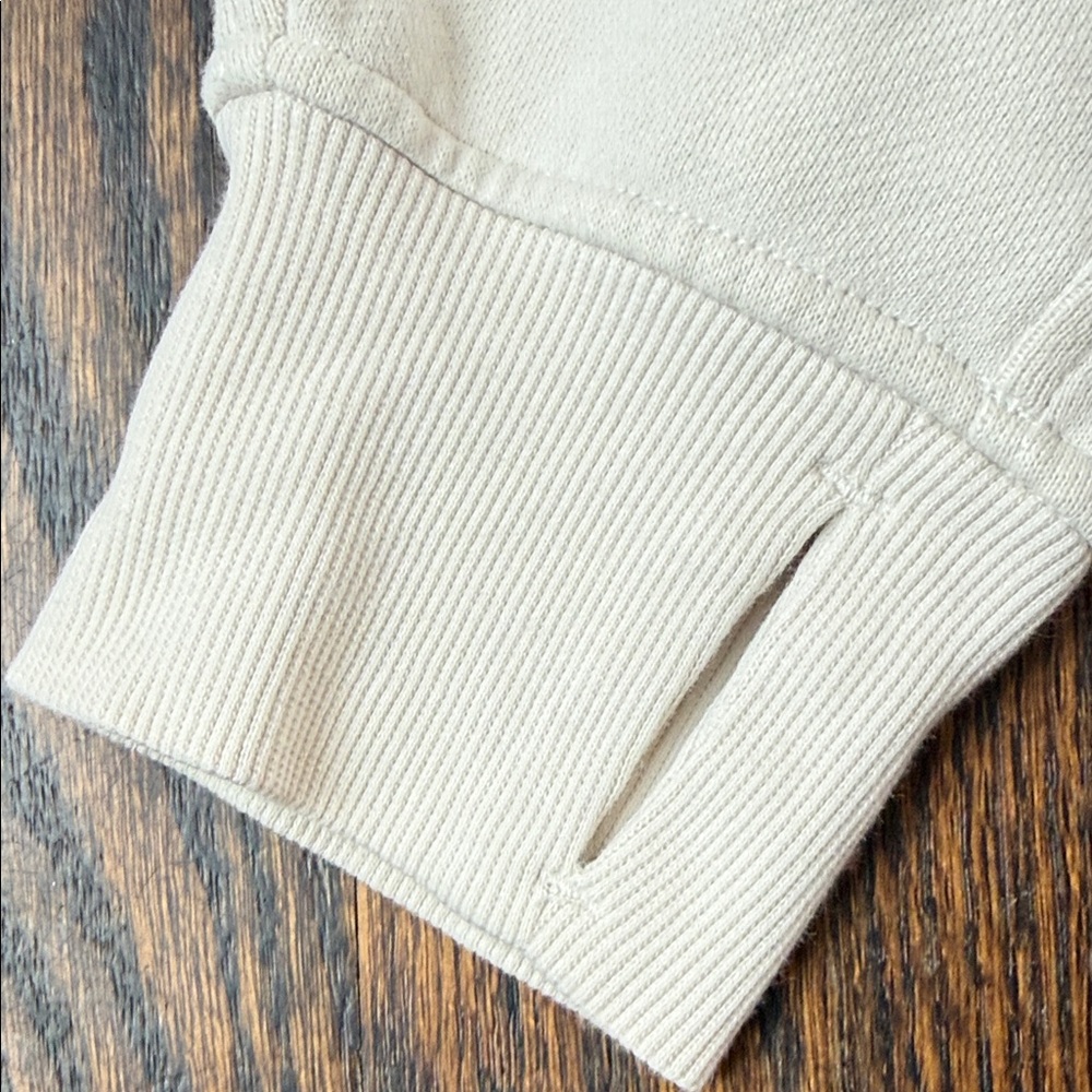 Lululemon x Peloton Scuba Oversized Funnel Neck Half Zip color is Bone size XS/S - Picture 8 of 14